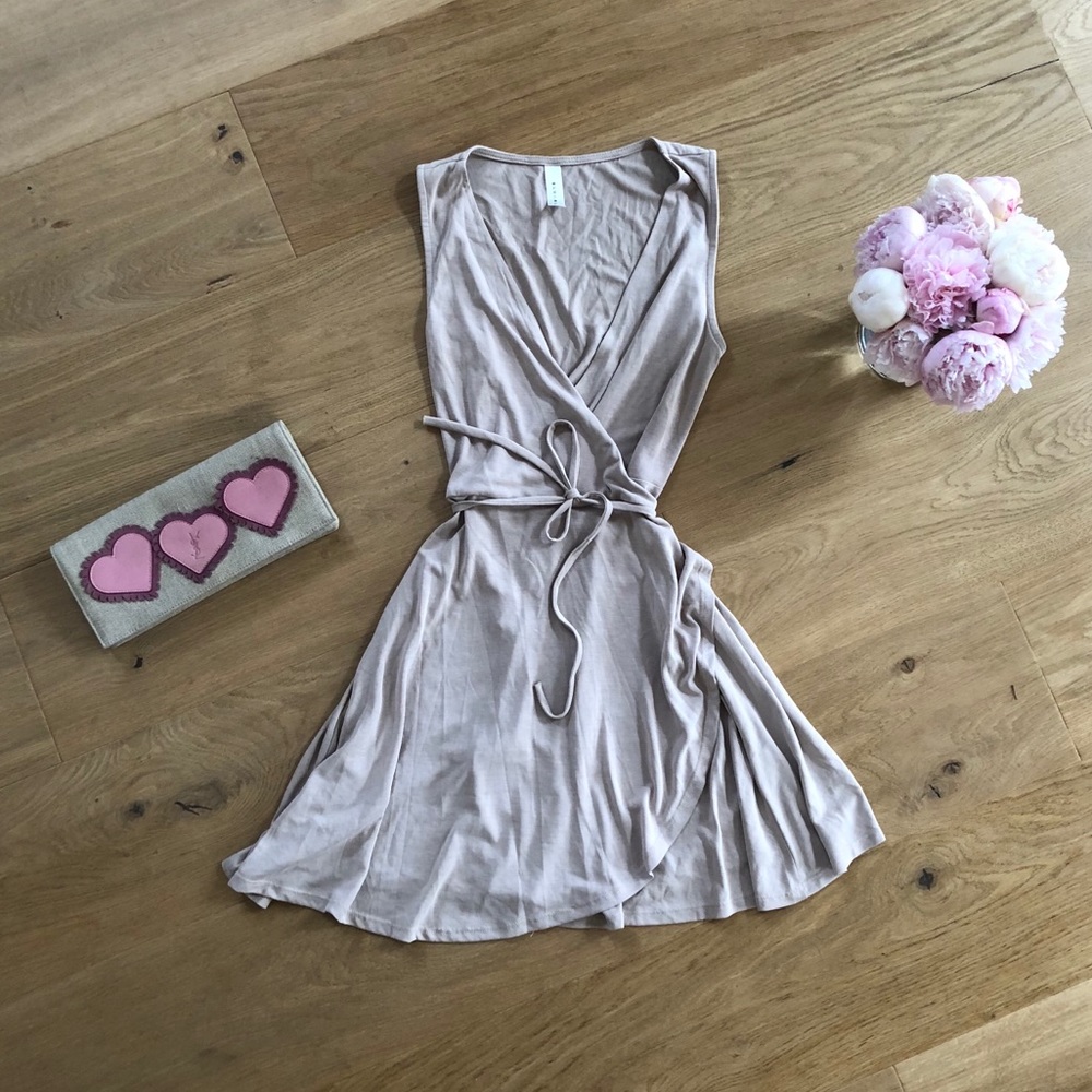 Beige Wrap Dress